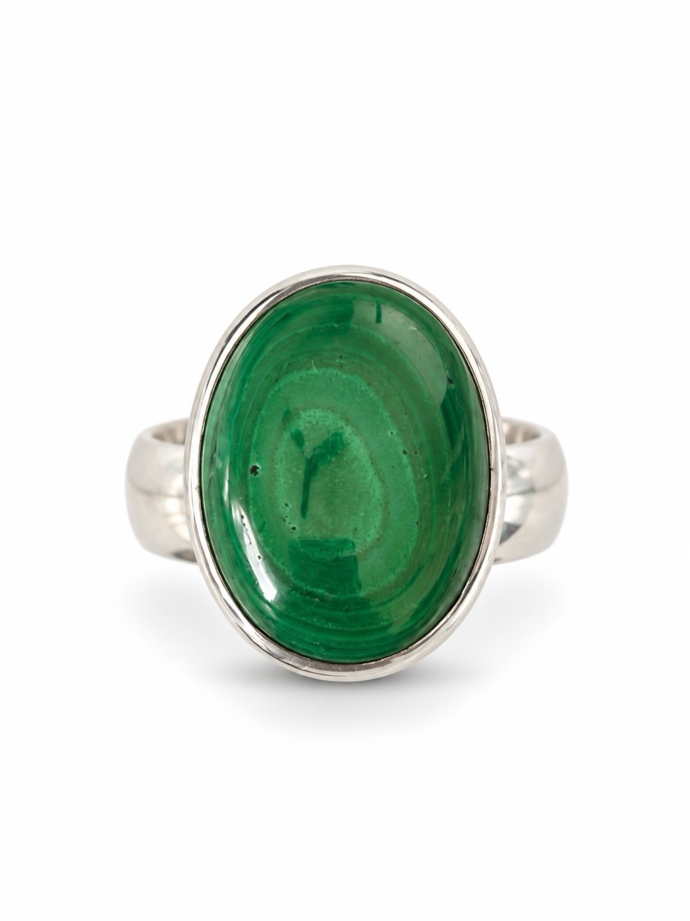 925 Sterling Silver Malachite Ring!! US 8